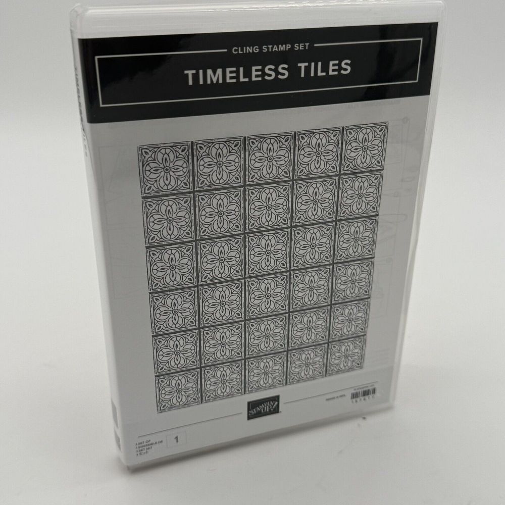 Stampin Up Stamp Set Timeless Tiles Cling Card Making Craft Background 157877.